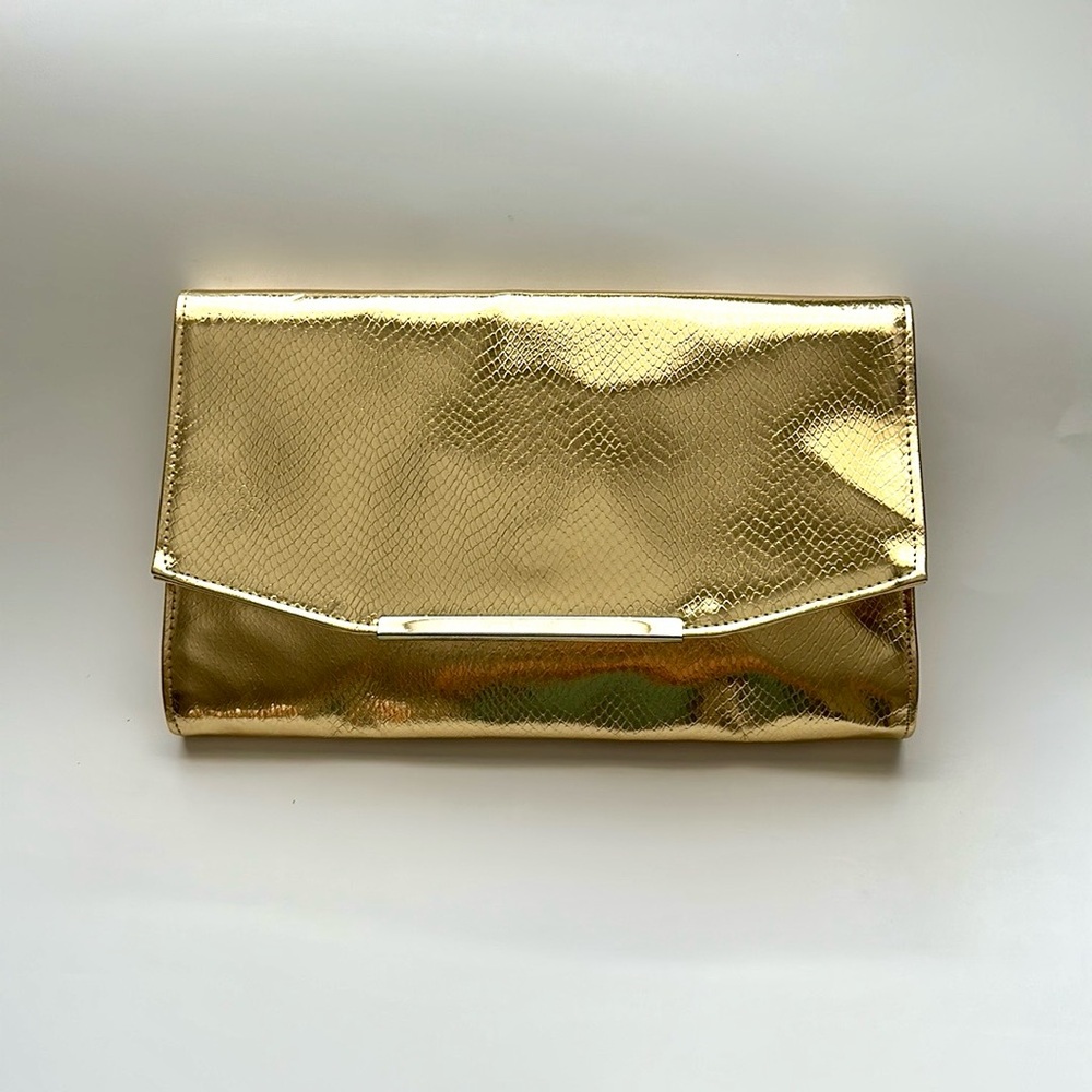 Metallic Gold Large Clutch